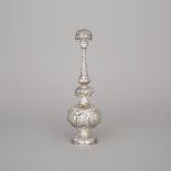 Pakistani Silver Rosewater Sprinkler, 20th century, height 12.8 in — 32.5 cm