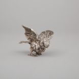 English Silver Model of a Sparrow, Francis Higgins & Sons Ltd., London, 1936, length 3.1 in — 8 cm