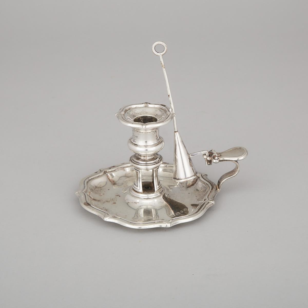 William IV Silver Chamberstick, S. C. Younge & Co., Sheffield, 1831, height 3.5 in — 9 cm