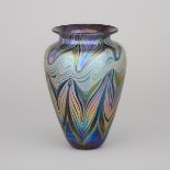 Karl Schantz (American-Canadian, b.1944), Iridescent Glass Vase, 1977, height 9.1 in — 23 cm