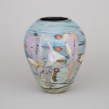 Margaret Mohr, Marquetry Glass Vase, 1987, height 10.4 in — 26.5 cm