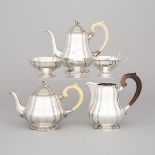 German Silver Tea and Coffee Service, Koch & Bergfeld, Bremen, c.1900, coffee pot height 7.6 in — 19