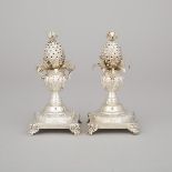 Pair of Portuguese Silver Pineapple Toothpick Holders, Oporto, 20th century, height 6.1 in — 15.5 cm