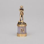Russian Silver-Gilt and Agate Miniature Figure of Napoleon, late 20th century, height 2.3 in — 5.8 c