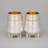 Pair of Russian Silver Small Vases, Ivan Khlebnikov, Moscow, c.1908-17, height 3.3 in — 8.3 cm (2 Pi