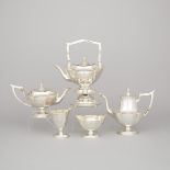 American Silver Tea and Coffee Service, Gorham Mfg. Co., Providence, R.I., 1915, kettle height 13.4