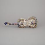 Delft Polychrome Decorated Violin-Form Wall Pocket, early 20th century, length 15.4 in — 39 cm