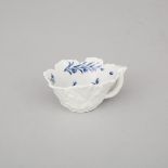 Worcester 'Formal Rose' Pattern Moulded Butter Boat, c.1760, length 3.3 in — 8.3 cm