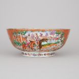 Chinese Export Porcelain Fox Hunt Bowl, c.1780, height 4.7 in — 12 cm, diameter 11.2 in — 28.5 cm