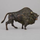 Austrian Patinated Bronze Model of a North American Bison, early 20th century, length 5 in — 12.7 cm