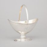 George III Silver Oval Sugar Basket, William Abdy, London, 1799, height 5.9 in — 15 cm