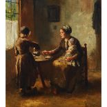 Bernard de Hoog (1867-1943), THE MORNING MEAL, Oil on canvas; signed lower right, 20.25 x 18 in — 51