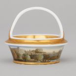 Chamberlains Worcester Miniature Basket, c.1830, height 1.9 in — 4.7 cm