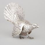 German Silver Model of a Turkey, B. Neresheimer & Söhne, Hanau, c.1900, height 4.7 in — 12 cm