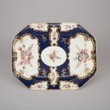 Worcester Blue Scale Ground Octagonal Platter, c.1770, length 17.1 in — 43.4 cm