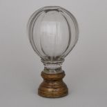 French Cut Glass Newel Post Finial, 19th century, height 6.75 in — 17.1 cm