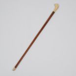 Georgian Walrus Ivory Mounted Malacca Walking Stick, c.1780, height 34 in — 86.4 cm