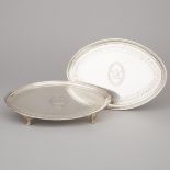 Pair of George III Silver Oval Salvers, John Crouch I & Thomas Hannam, London, 1785, length 9.6 in —