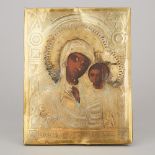 Russian Orthodox Icon of Our Lady of Kazan, mid 19th century, 9 x 7 in — 22.9 x 17.8 cm