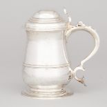 George II Silver Tankard, Henry Brind, London, 1750, height 7.7 in — 19.6 cm