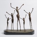 Amar Nath Sehgal (1922-2007), UPRISING, Welded iron with dark brown patination. Raised on a wooden b