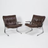 Pair of 'Pirate' Arm Chairs by Elsa & Nordahl Solheim for O.P. Rykken, 1973, 28.3 x 24.8 x 28.3 in —