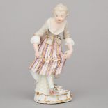 Meissen Figure of a Woman Feeding Chicks, late 18th/early 19th century, height 5.1 in — 13 cm