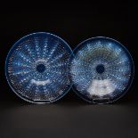 ‘Oursins No.2’, Lalique Opalescent Glass Plate and a Shallow Bowl, c.1935, diameter 11.1 in — 28.3 c