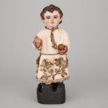 Continental Carved and Polychromed Figure of the Infant Jesus of Prague, early 19th century, height