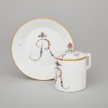 Meissen Covered Coffee Cup and Saucer, late 18th/early 19th century, saucer diameter 5.3 in — 13.4 c