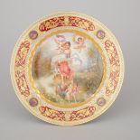 Dresden 'Vienna' Cabinet Plate, 'Liebsfrühling', early 20th century, diameter 9.5 in — 24 cm