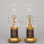 Pair of George III Cut Glass and Gilt Bronze Candlesticks, c.1800, height 13.1 in — 33.3 cm