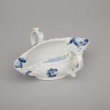 Worcester 'Two-Handled Sauceboat Landscape' Pattern Sauce Boat, c.1755, length 6.8 in — 17.2 cm