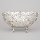 Dutch Silver Pierced Oval Bowl, Brothers Niekerk, Schoonhoven, 1919, length 10 in — 25.5 cm