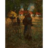 William Lee-Hankey (1869-1952), MOTHER AND CHILD IN A FARMING FIELD, Oil on canvas; signed lower lef