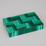 Malachite Mineral Dresser Box, 20th century, 1.5 x 8.30 x 5.3 in — 3.8 x 21.1 x 13.5 cm