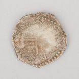 Atocha Shipwreck Spanish SIlver 8-Reale Coin, 1622, diameter 1.4 in — 3.5 cm