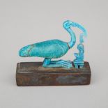Reproduction Egyptian Blue Glazed Faience Amulet Group, mid 20th century, 3 x 3.5 in — 7.6 x 8.9 cm