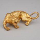 Gilt Bronze Model of a Panther, 20th century, length 6.75 in — 17.1 cm