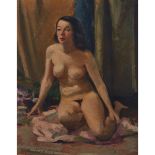 Guy Pene Du Bois (1884-1958), SEATED NUDE, Oil on canvas; signed lower left, 18 x 14 in — 45.7 x 35.