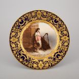 Dresden 'Vienna' Cabinet Plate, 'Heimatlos', after William Kray, early 20th century, diameter 9.8 in