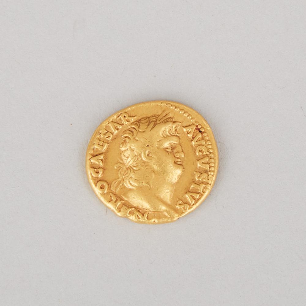 Roman Gold Nero Aureus c.54-68A.D., obverse: Laureate head right "NERO CAESAR AVGVSTVS" reverse: Jup