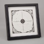 William S. Burroughs Signed 'Shotgun Art' Target, late 20th century, 8.3 x 8.3 in — 21.2 x 21.2 cm