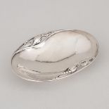 Danish Silver 'Blossom' Pattern Small Dish, #2, Georg Jensen, Copenhagen, post-1945, length 5.2 in —