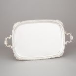 English Silver Two-Handled Serving Tray, Harrison Bros. & Howson, Sheffield, 1948, length 27.6 in —