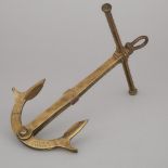 Brass Patent Model of W. Norris & R. King's Improved Anchor, mid 19th century, 12.75 x 12 x 7.5 in —