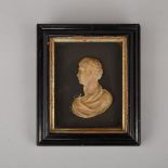 English School Wax Relief Portrait of a Gentleman in a Toga, mid 19th century, 6.4 x 5.4 in — 16.3 x