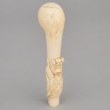 Heidelberg Style Armorial Carved Ivory Cane Handle, 1883, height 6.9 in — 17.5 cm