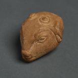 Graeco-Egyptian Limestone Head of a Goat, Ptolomaic Period, 330-200 B.C., length 3 in — 7.6 cm