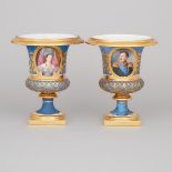 Pair of Russian Imperial Porcelain Portrait Vases, period of Nicholas I, c.1830, height 9.4 in — 24